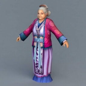 Medieval Old Woman 3d model