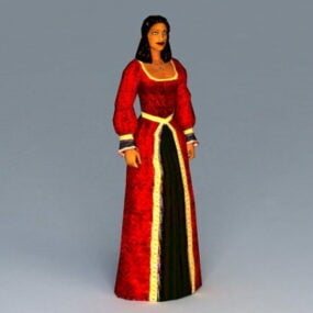 مدل سه بعدی زن رنسانس قرون وسطی