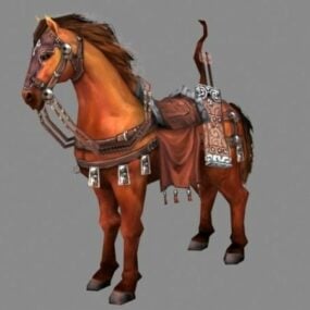Modello 3d del cavallo da guerra medievale