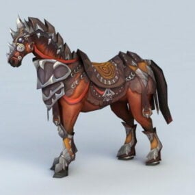 Keskiaikainen War Horse 3d-malli