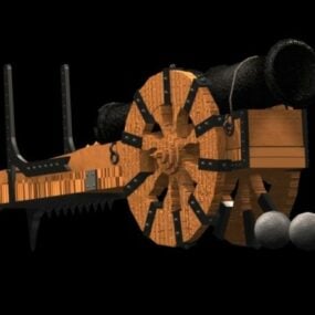 Medieval Cannon 3d model