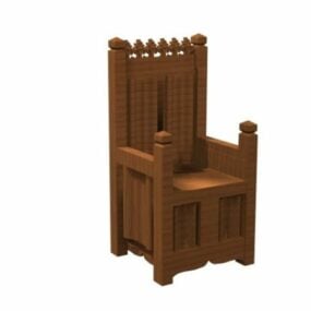 نموذج كرسي العرش في العصور الوسطى ثلاثي الأبعاد