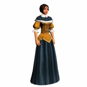 Middelalderlig kvinde karakter 3d-model