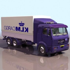 Mô hình 3d xe tải chở container Mercedes-benz
