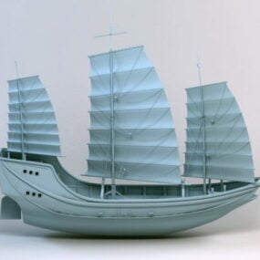 Modelo 3d de navio mercante