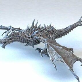 Dragon en métal Rigged modèle 3d