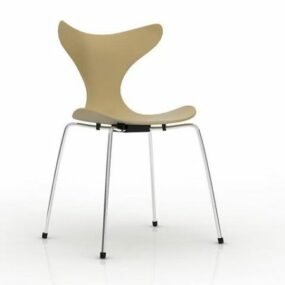 Chaise de salle à manger Eames avec base en métal modèle 3D