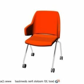 Furniture Metal Base Plastic Chair 3d model
