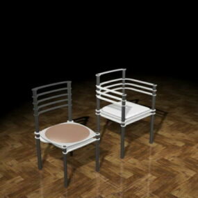 3д модель металлических обеденных стульев