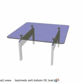 Table à manger en verre de meubles modèle 3D