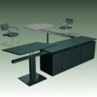 Metal Office Desk Workstation And Chairs