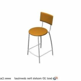 3д модель мебельного металлического высокого барного стула