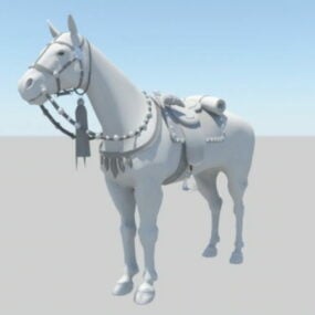 العصور الوسطى حصان الحرب نموذج 3D