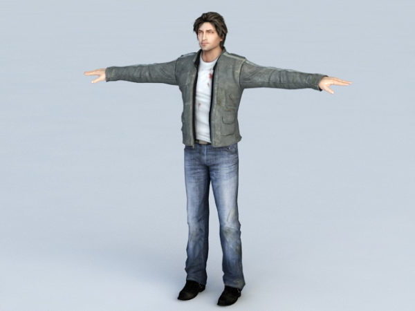 中年男性キャラクター無料3dモデル 3ds Fbx Max Vray Open3dmodel
