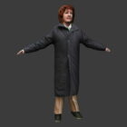 Character Middle Aged Woman Winter Clothing