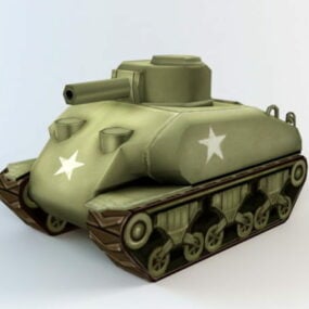 Military Army Tank Cartoon 3d-model