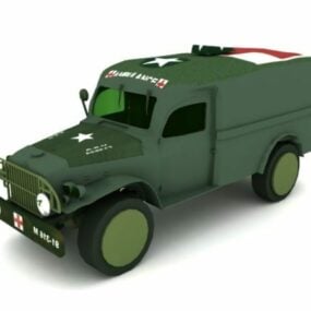 Низькополігональна 3d модель вантажівки швидкої допомоги