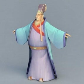 Modello 3d del personaggio ufficiale della dinastia Ming