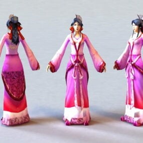 3D model ženy dynastie Ming