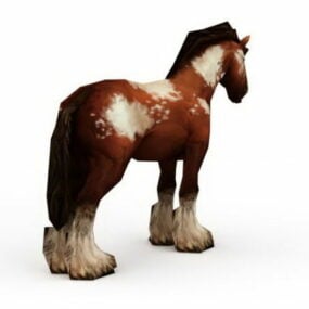 3д модель украшения фигурки золотой лошади
