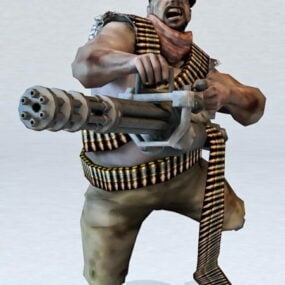 Minigun-Soldat 3D-Modell