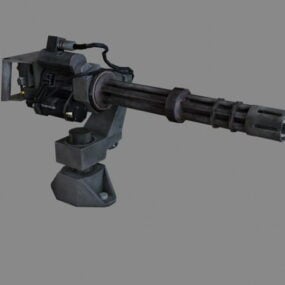 Modello 3d della mitragliatrice Minigun