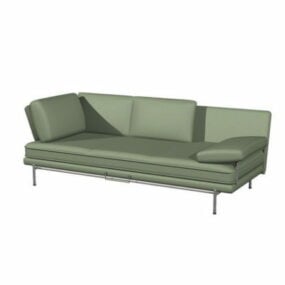 Modelo 3D de sofá-cama de tecido minimalista
