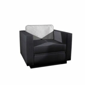 3d модель мінімалістичного тканинного дивана-крісла
