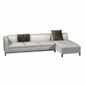 Modelo 3D de sofá secional minimalista