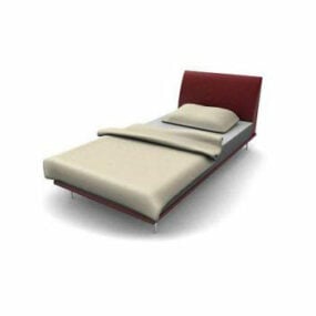 Minimalist Style Single Bed 3d model