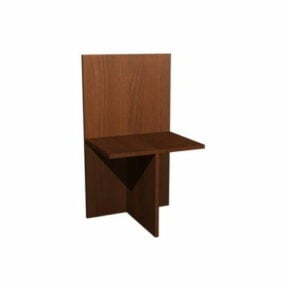 Modello 3d minimalista di design della sedia in legno