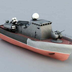 ミサイル砲艦3Dモデル