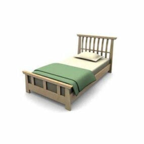 3д модель односпальной кровати Mission