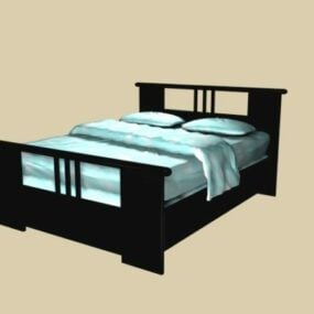 Mission Style Platform Bed 3d model