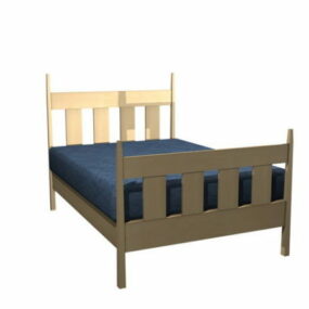 Mission Style Single Bed 3d model