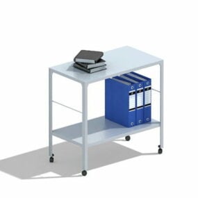 Mobile File Cart With File Folders 3d model