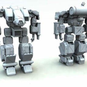 Model 3d Watak Robot Pertempuran Pakaian Mudah Alih