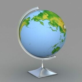 Nowoczesny model 3D kuli ziemskiej na pulpicie