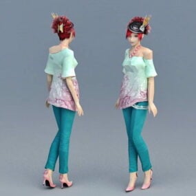 Modern Japans meisje 3D-model