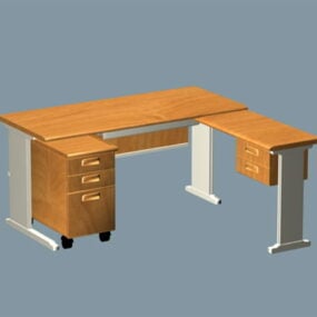 Modern L Shaped Office Desk 3d model