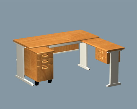 Modern L Shaped Office Desk Free 3d Model Max Vray