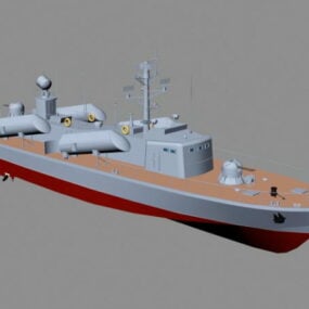 Model 3d Perahu Rudal Modern