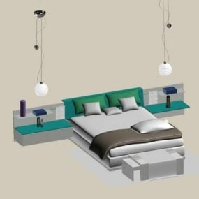 モダンなベッドセット3Dモデル