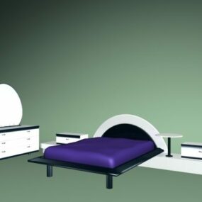Ensembles de meubles de chambre à coucher modernes modèle 3D