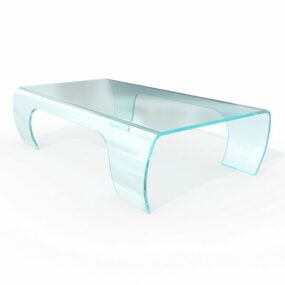 Meubilair Moderne gebogen glazen salontafel 3D-model