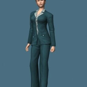 Moderne Business Lady Rigged 3d modell