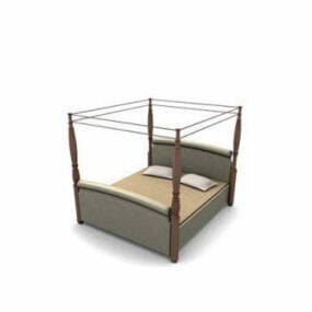 现代天篷床3d模型