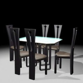 आधुनिक डाइनिंग टेबल सेट 3डी मॉडल