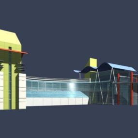 モダンなエントランスホールの3Dモデル