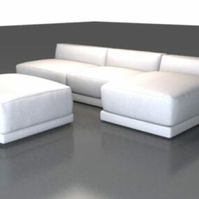 Muebles de sofá seccionales de tela moderna modelo 3d